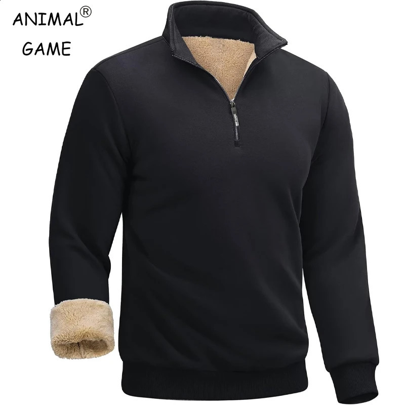 Men's Quarter Zip Pullover Premium Sherpa Lined Long Sleeve Shirts for Men Half Zip Sweatshirts Winter Warm Coats Outerwear 260920