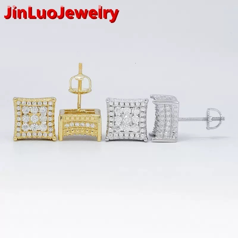 Luxury Jewelry Classic Mossanite Screw Back Earrings 925 Sterling Silver VVS Moissanite Diamond Ear Stud for Men Women