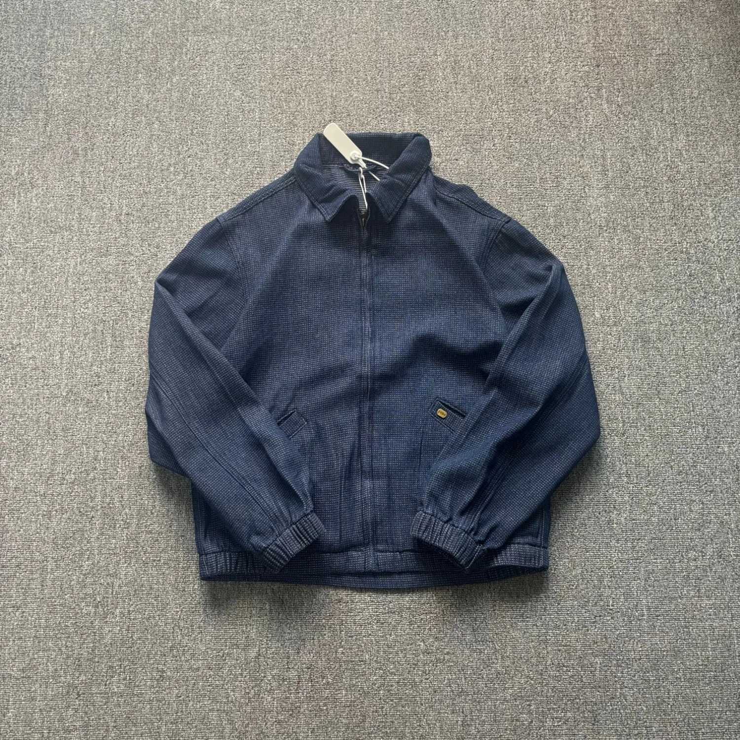 Men's Jackets Spring and autumn textured men's lapel jacket with full zipper elastic hem loose daily casual jacket X260919