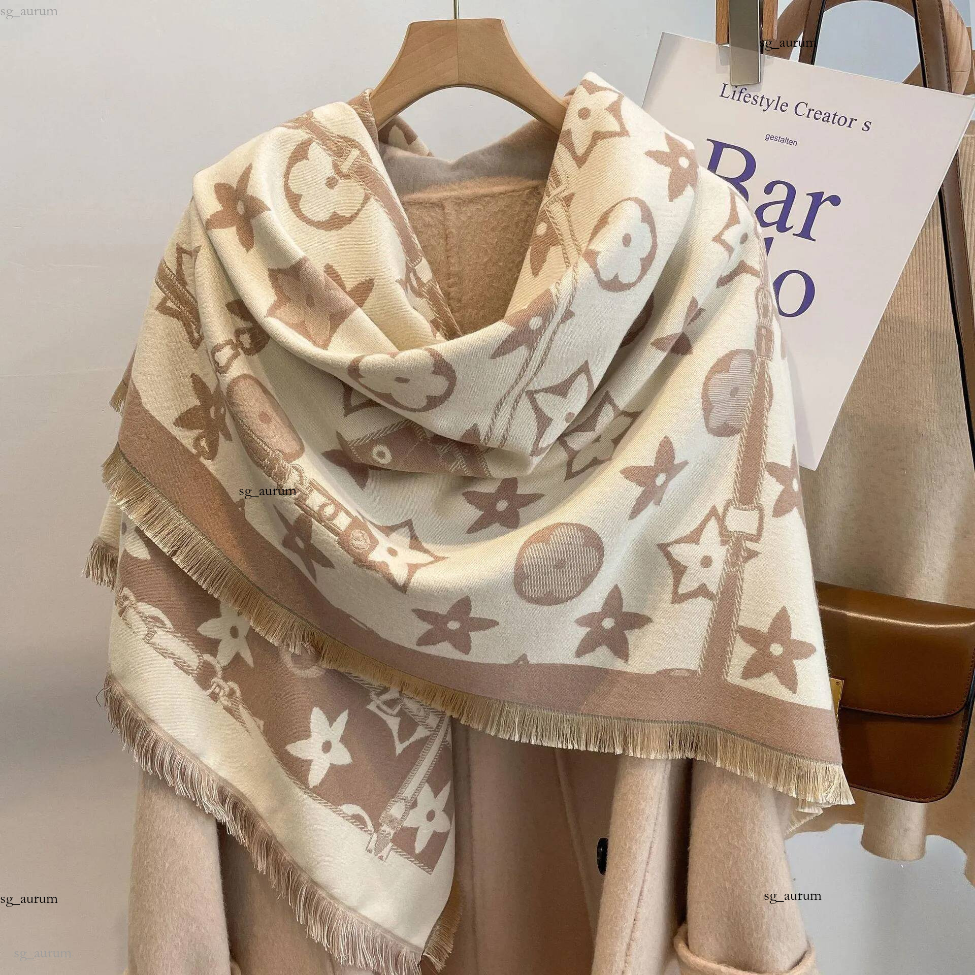 top Women Man Designer Scarf fashion brand 100% Cashmere Scarves For Winter Womens and mens Long Wraps Size 128x1cm gift