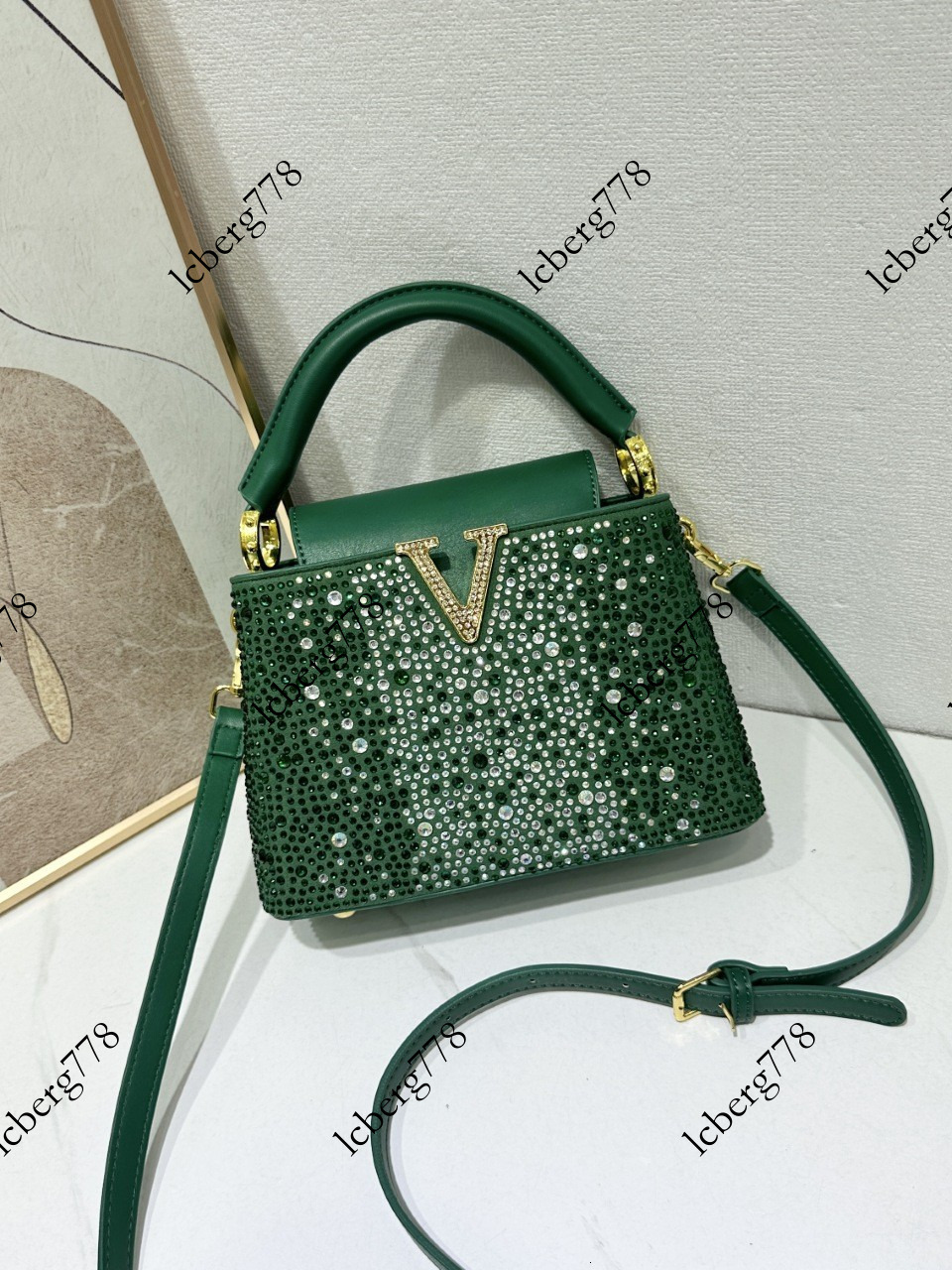 designer New cross border European and American versatile rhinestone evening for women model high end fashion V shaped five metal handle women s han