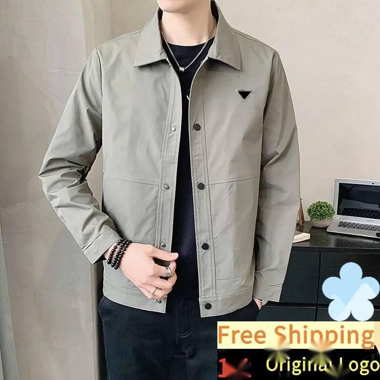 Men's single layer jacket spring and autumn style thin administrative coat new casual loose outerwear shirt collar leicl002