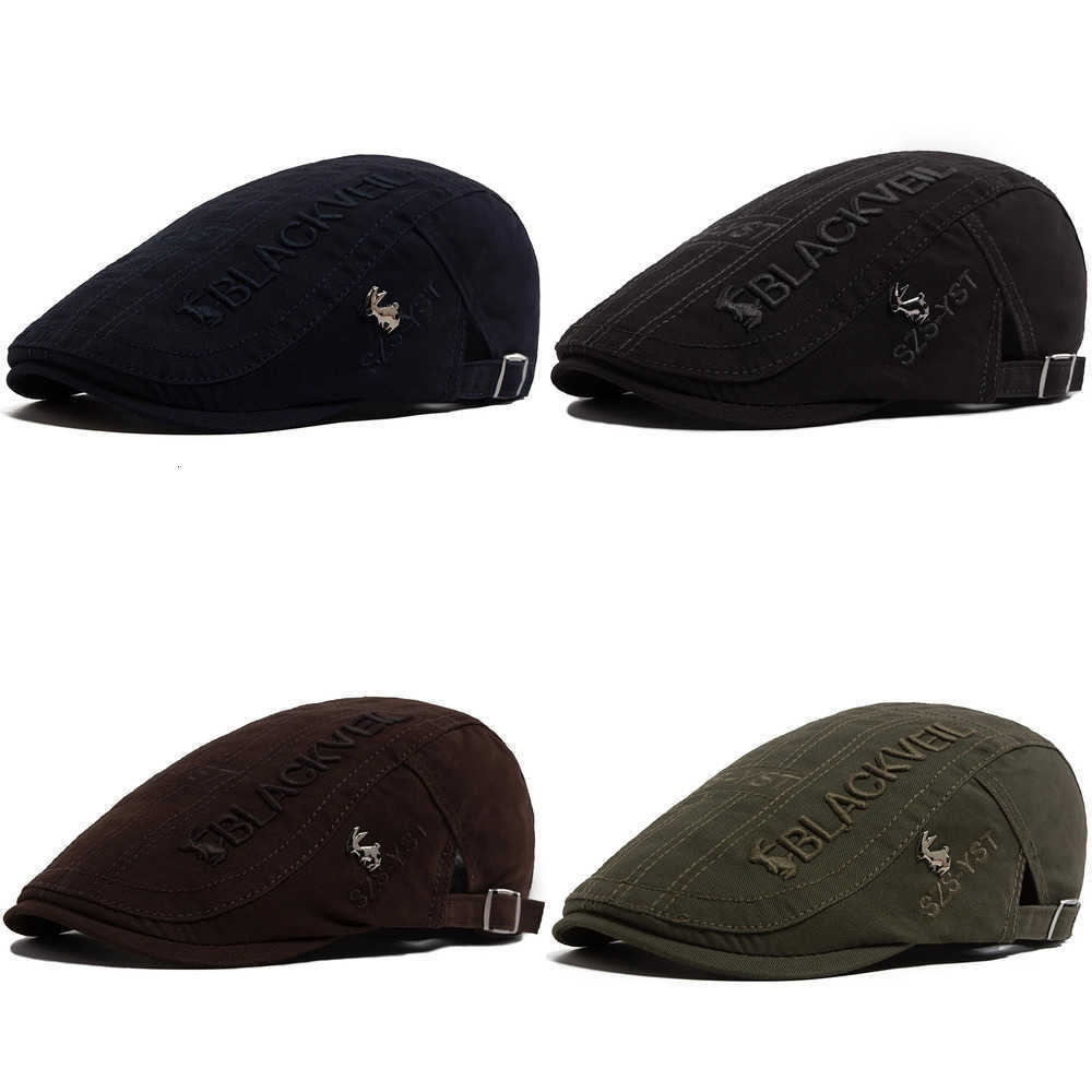 Rabbit Berets Men Beret Fashion Embroidery Flat Caps Spring Summer Visor For Male Fashion Vintage Newsboy Cap Casual Berets Adjustable J260919