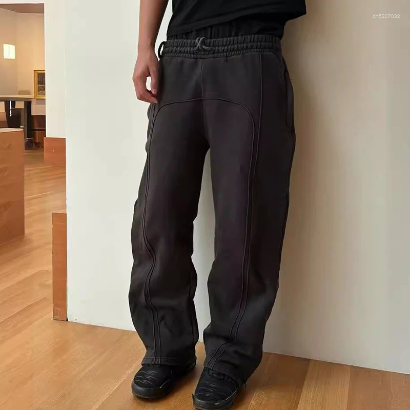 2000s American Solid Color Casual Pants Hip-hop Drawstring Waist Straight Sweatpants Spring Street Trend Harajuku Loose