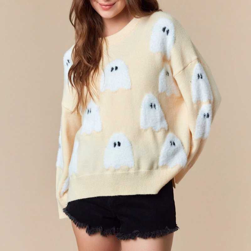 Fall Halloween Winter New Knitted Pullover Sweater Female 2025 Ghost Stitching Long-sved Sweater Casual Top Women's Clothing S2609195W7J