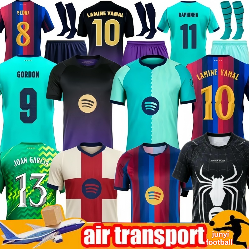 LAMINE YAMAL Barcelone Kit Jersey 26 27 Maillot de football PEDRI GAVI Camiseta 2026 Hommes Enfants Maillot de football RAPHINHA F. DE JONG FERMI
