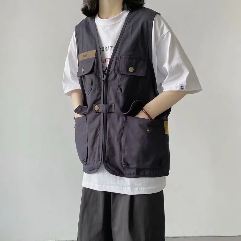 Japanese Sle Loose Casual Denim Vest Women Summer Thin Versatile Loose Outerwear Workwear Vest VNe Multiket 260920