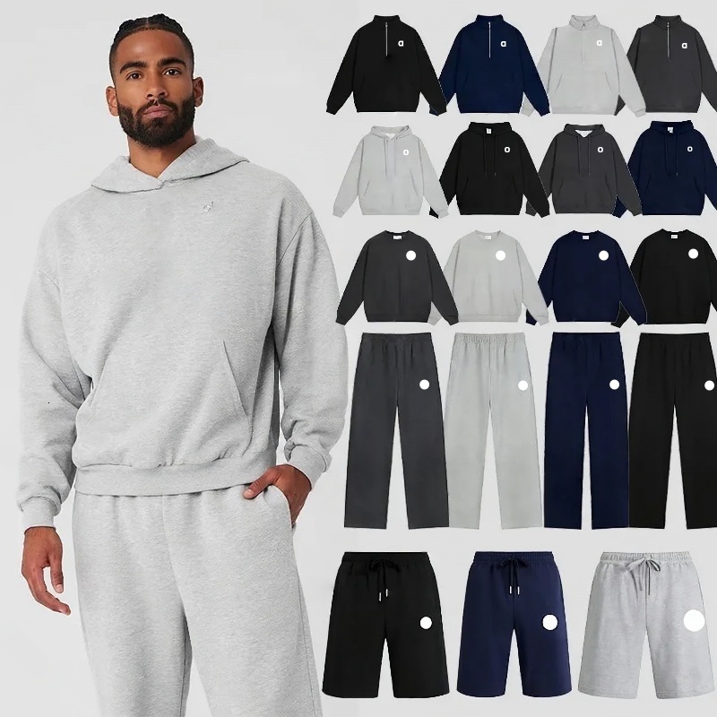 Designer Mens Womens Tracksuits 1/4 Zip Pullover Crew Neck Athletic Yoga Outfit Sweatshirt Hoodies and Loose Wide Leg Sweatpants Men Hoodies Jacket