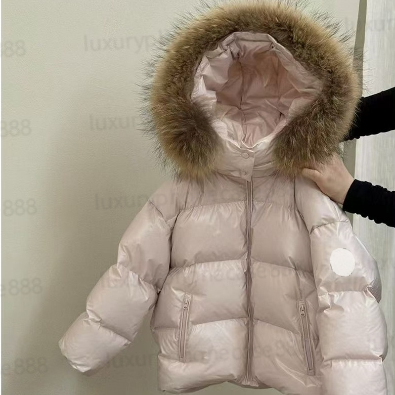 Designer Children's Clothing Fashion Boys and Girls Down Jacket M Embroidered Badge Coat Hoodie Children's Jacket 100% Goose Down Children