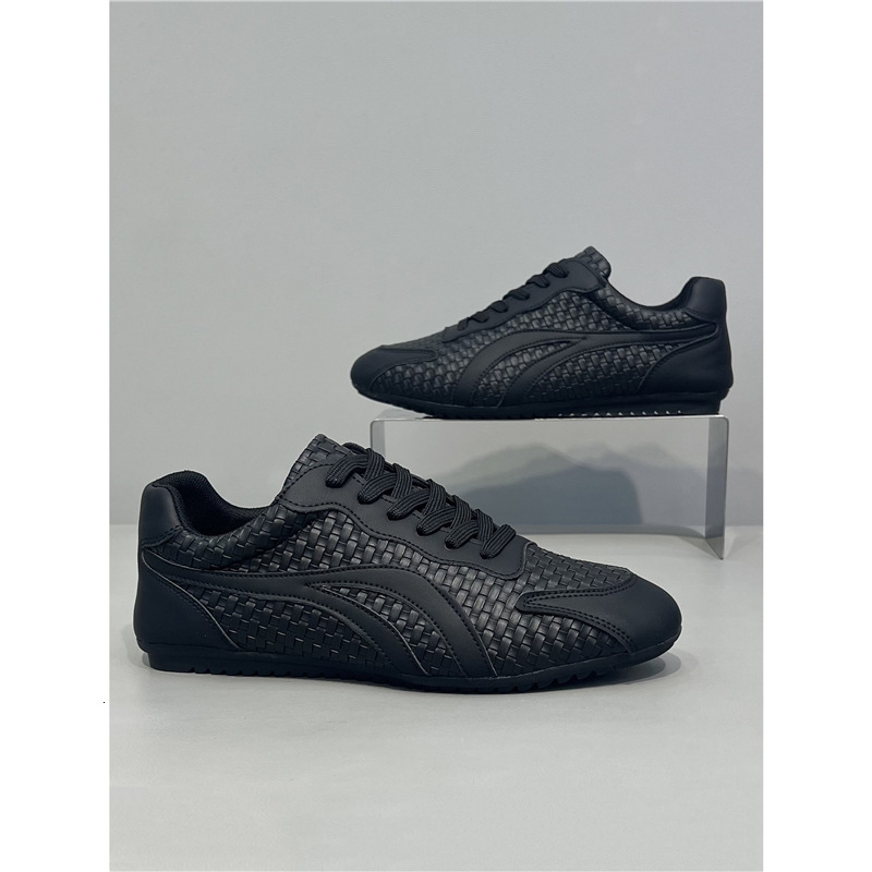 Casual shoes European Station Fashion Woven 2025 Autumn New Model Genuine Leather Splicing Lightweight Soft Sole Sports Designer shoes Casual Men�