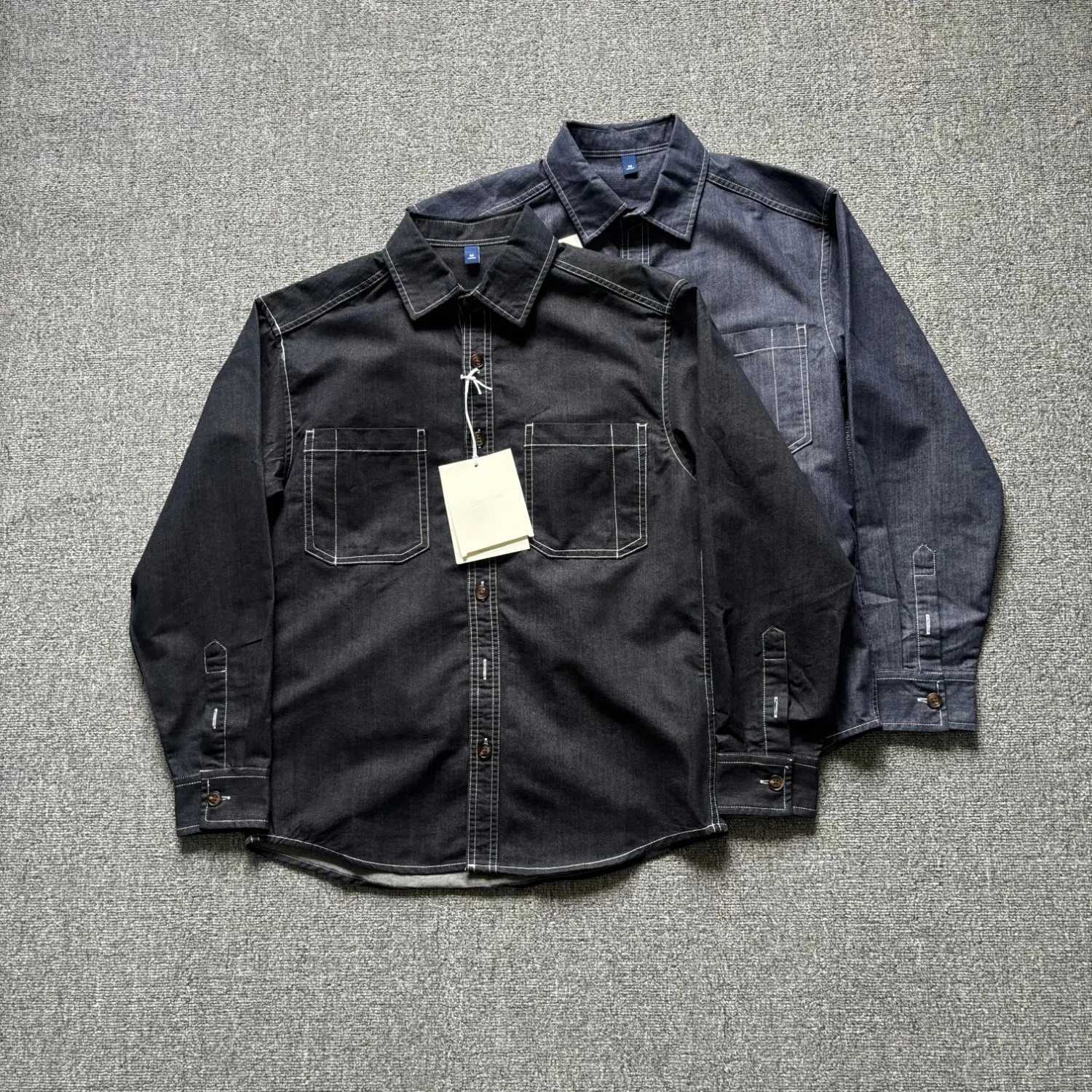 Men's Casual Shirts Autumn new Japanese men's retro work shirt jacket loose casual long-sleeved denim American shirt X260919