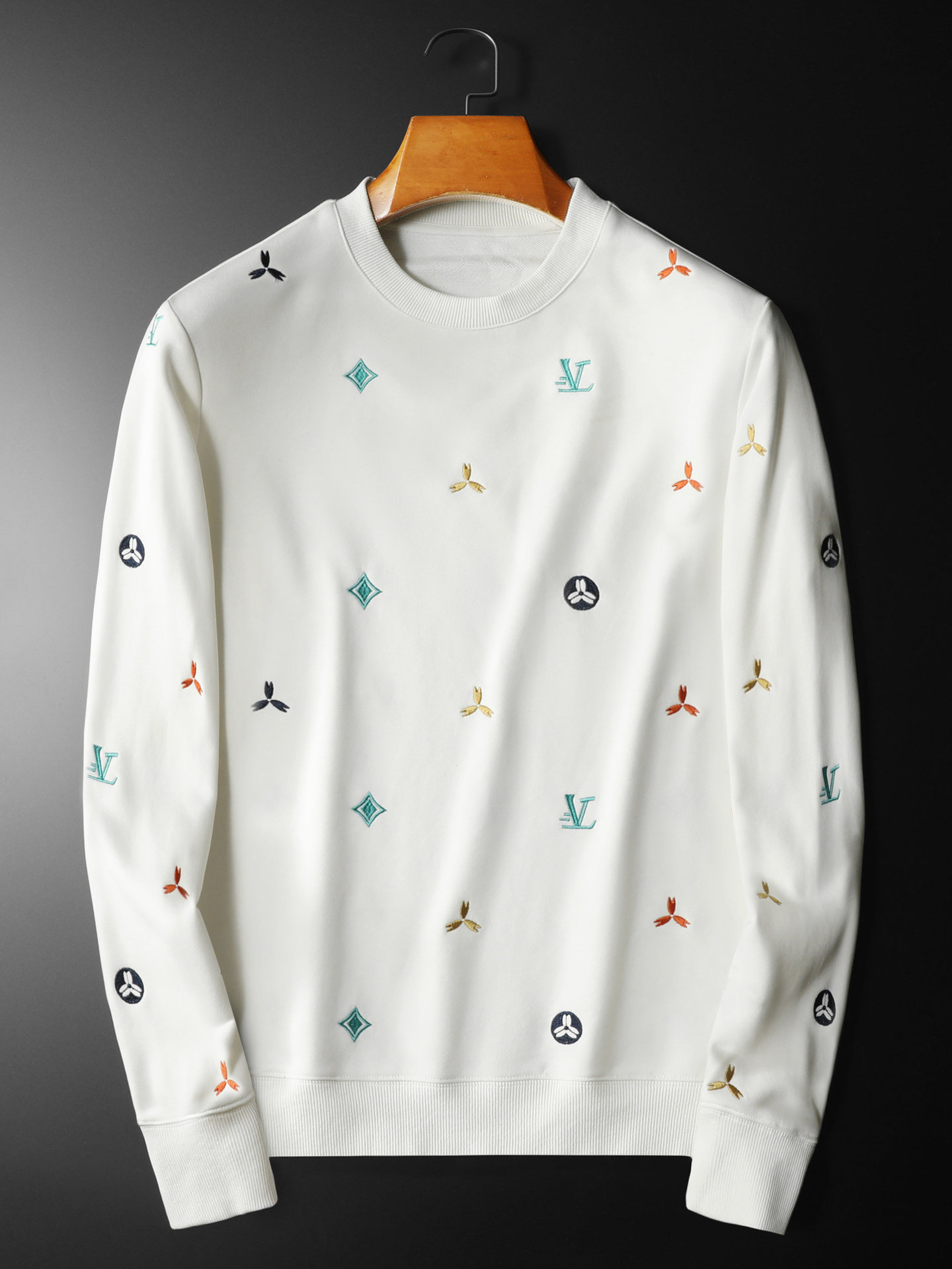 European Style Autumn New Men's Crew Neck Sweatshirt High-Quality Embroidered Pullover Plus Size Casual Top Base Layer