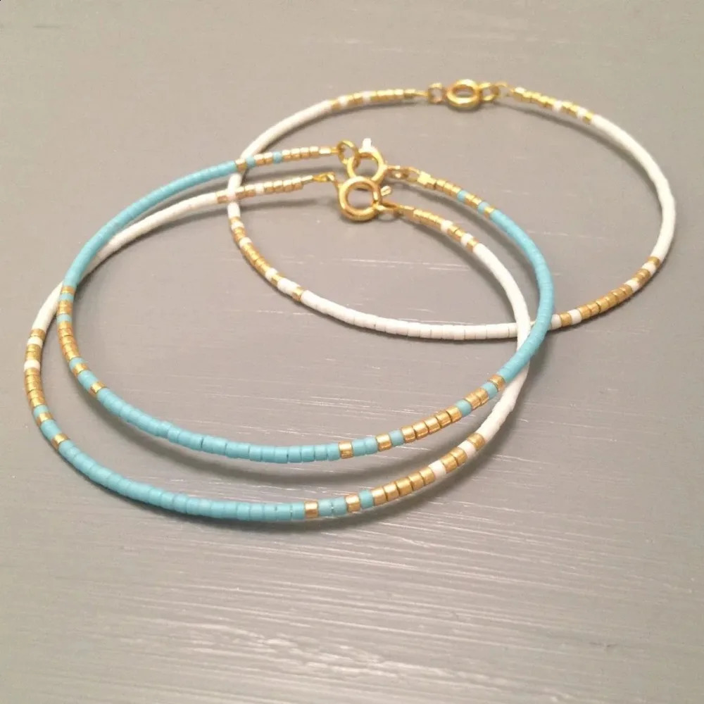 Thin Bracelets Woven Hand Beaded Bracelet Simple Vintage Extremely Fine Multicolor 260918