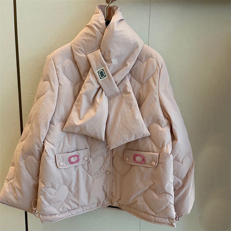 Designer Woman Chic Puffer Jacket Detachable Scarf Long Sleeve Warm Coat Autumn Winter School Office Vacation Outerwear