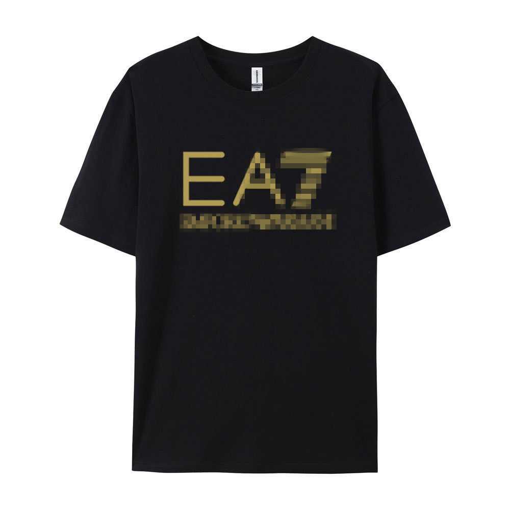 27SS Popular Designer Summer Mens Crew Neck TShirt Cotton Casual Clothing Breathable Shirts Printed EA7 Tshirts Trendy Short Sleeve Sweatshirt Men W
