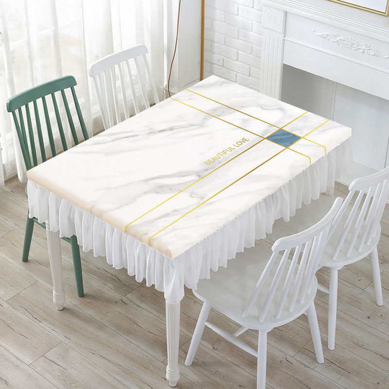 Nappe rectangulaire de Style crème personnalisée, résistante à l'huile, imperméable et sans entretien, facile à nettoyer, nouveau Design minimali
