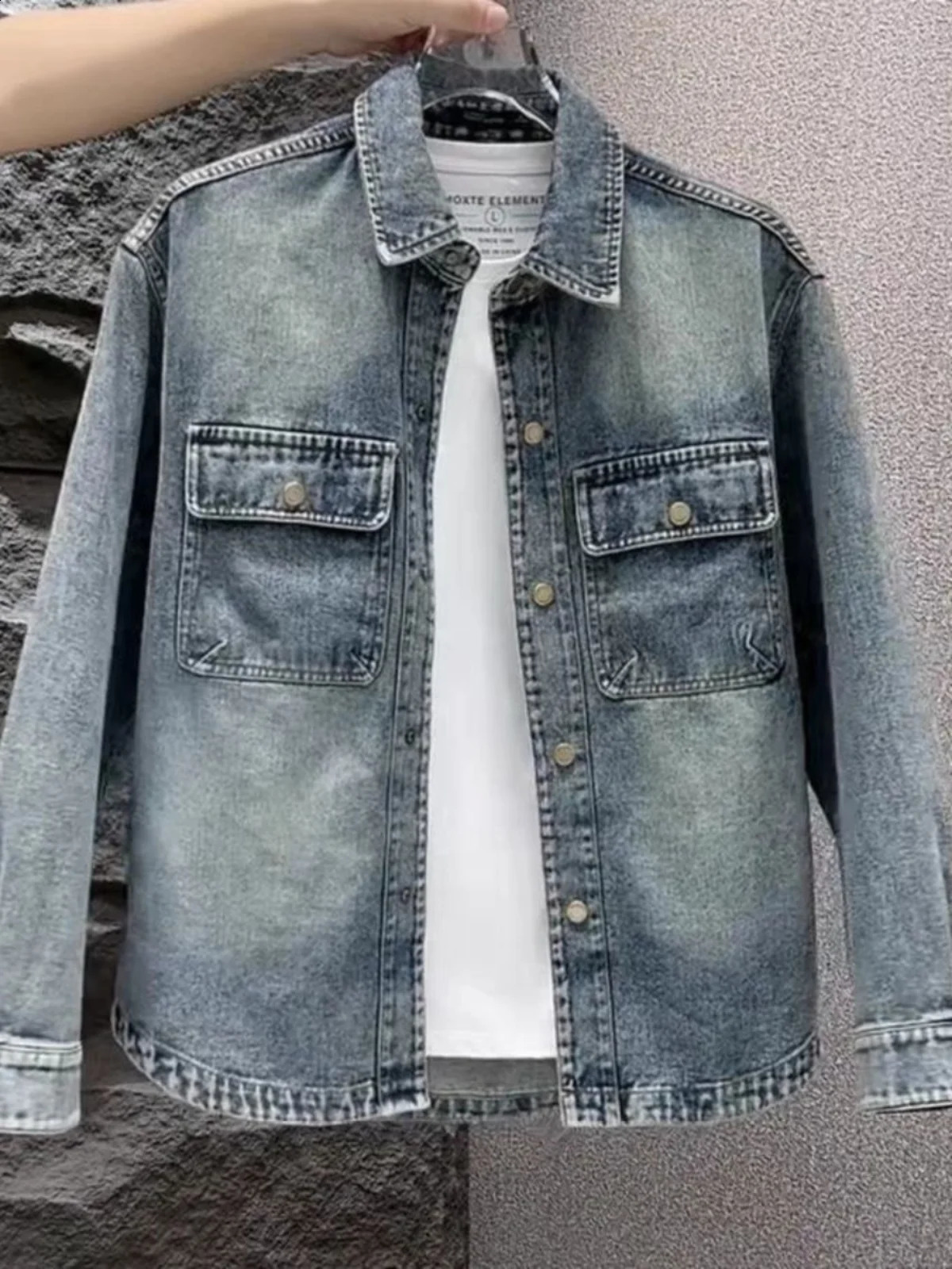 Retro American Style Men's Denim Jacket Casual Collar Leisure Match All Seasons Outerwear Youth Warmth Spring Autumn Winter 260920