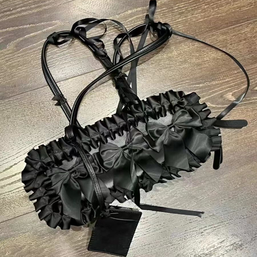 2026 New Summer Black Women's Bag, Single Shoulder Crossbody For Female Students, Underarm Bag With Bow, Cool Handbag High-Quality Designer Bag