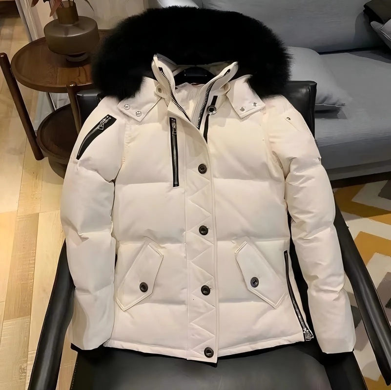 Designer moose jacket Winter Men and women Down Jacket Windproof Waterproof Snow Proof Puffer Coat Real Wolf Fur ThickCollar Outdoor Leisure Jackets