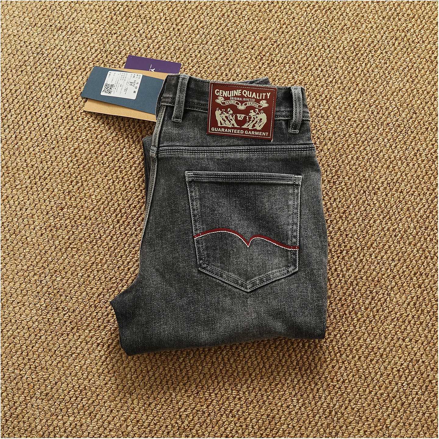 Jeans da uomo Pantaloni dritti SLIM elasticizzati in cotone retrò da uomo in autunno e inverno nuovi jeans classici americani X260919