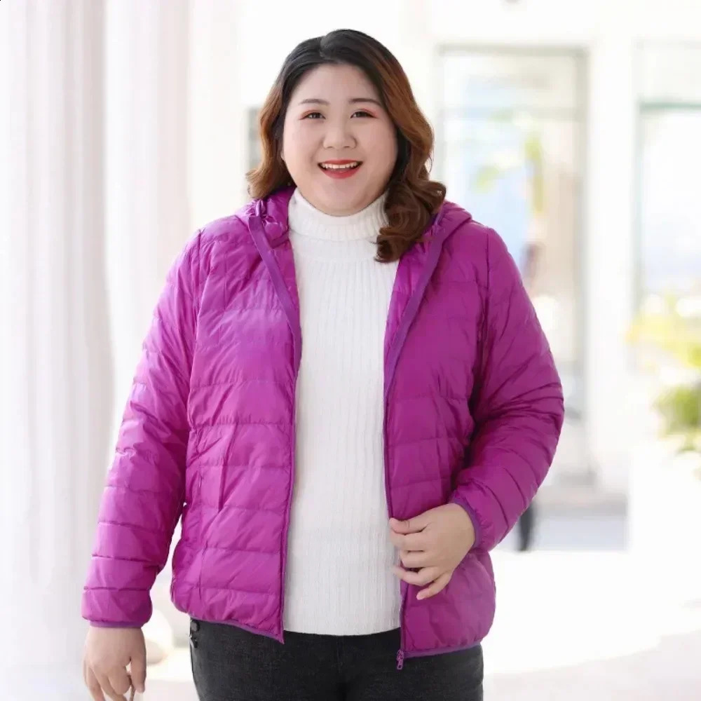 Hooded Jackets Autumn Plus Size 7xl 6xl 5xl Fall Women's Lightweight Water-Resistant Packable Winter Warm Female Down Coats 260918