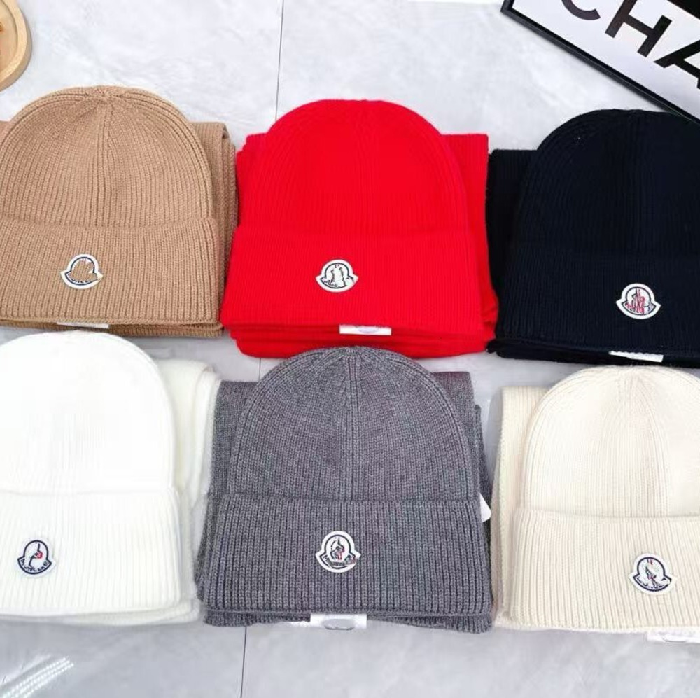 Monclly summer hat designer monclairity baseball cap woman casquette gorras Two-piece set of cashmere lettering winter warm fashionable casual hat a