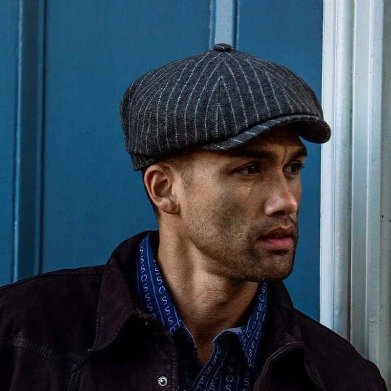 Japanese Retro Washed Striped Berets Denim Forward Hat Men's and Women's Spring and Autumn Outdoor Sunshade Newsboy Caps Gorras N260919
