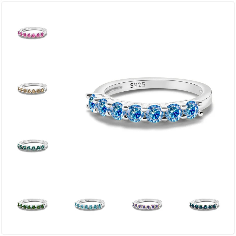 3mmx7PCS Round e Ring 18K White Gold Plated 925 Sterling Silver Fine Jewelry Wedding Engagement Rings for Women Man 260918