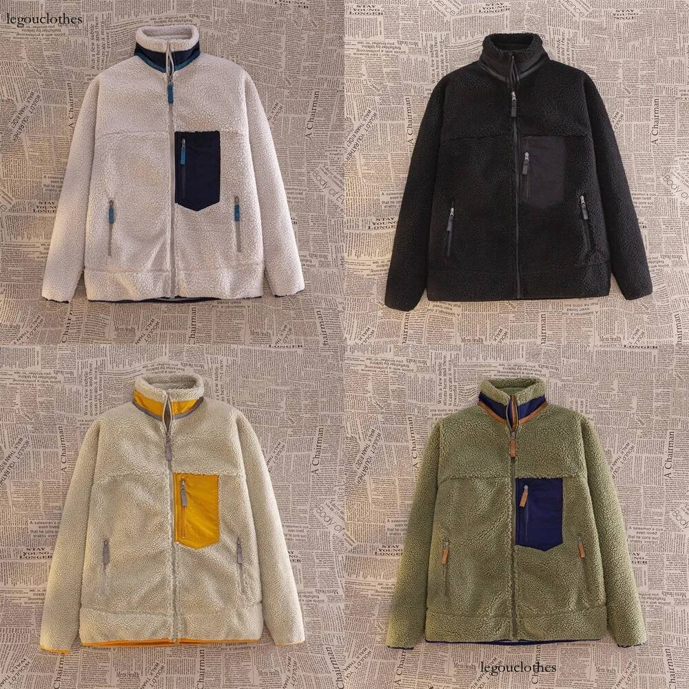 Designer Mens Jacket Fleece Coats Thick Vest Warm Hoodie Retro Cashmere Zipper Fleece Jacket Sweater Outerwear Double Sided Coat
