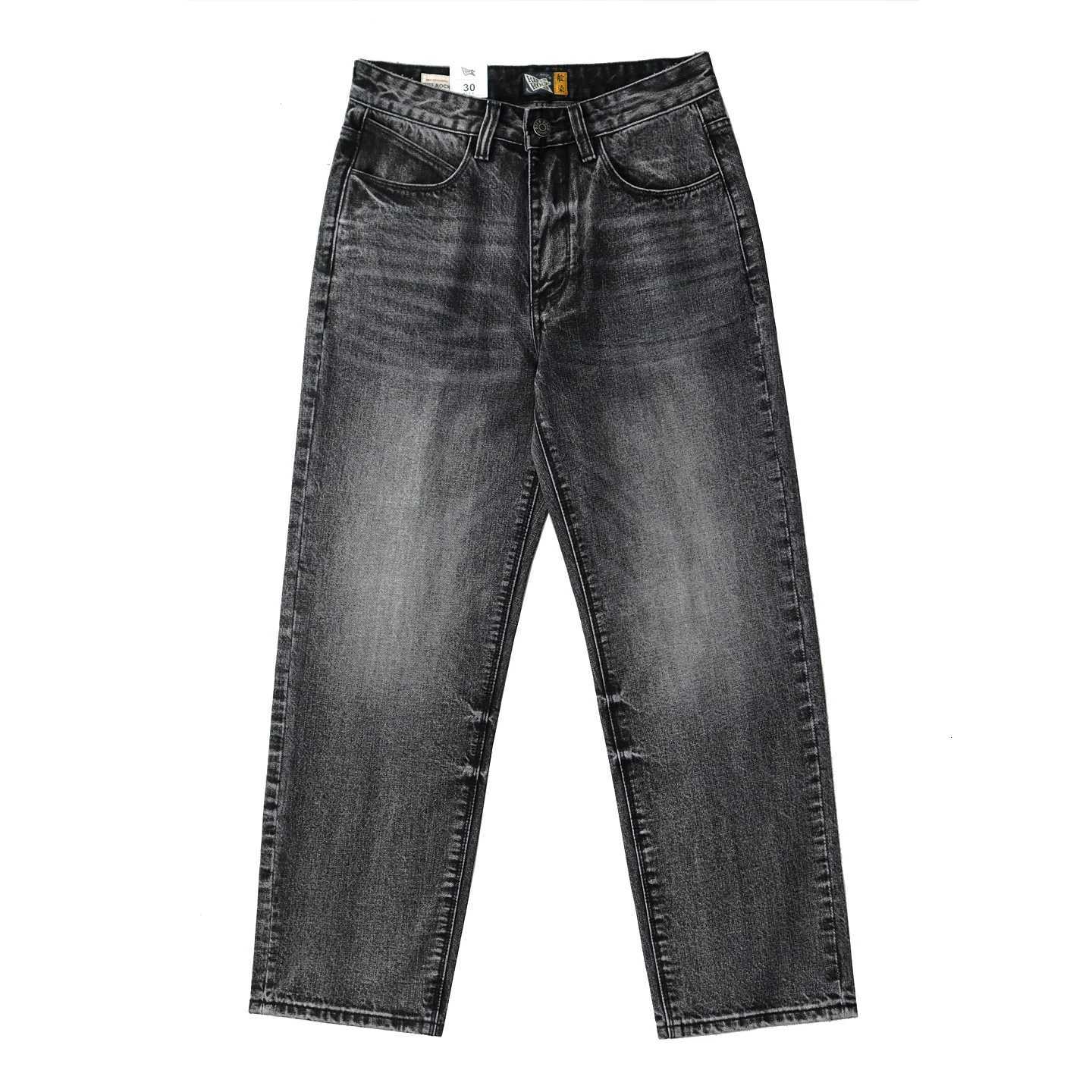 Jeans da uomo Pantaloni casual da uomo in puro cotone pesante American retro cenere nero lavaggio jeans dritti da uomo autunno nuovo stile X2609191