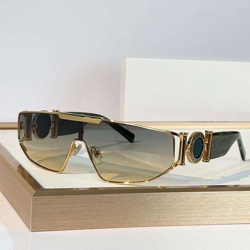Sunglasses men designer fashion oversized integrated lens electroplated metal frame VE6821 coated UV400 luxury sunglasses for women protective glass