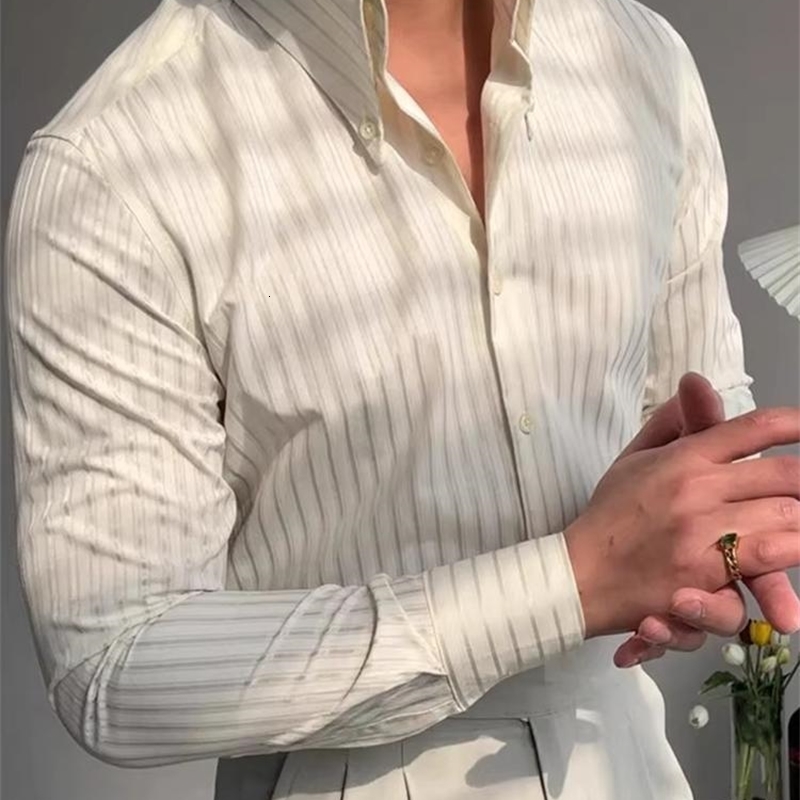 Outdoor Casual Men's Shirts Classic Turn-down Collar Buttoned Striped Printed Shirt For Mens Autumn Fashion Long Sleeve Cardigan 260918