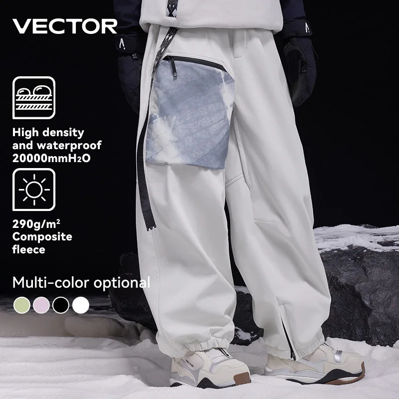 VECTOR Men's and Women's Winter Ski Pants Ankle Binding Pants Outdoor High-quality Windproof Waterproof and Warm Snow Pants 260920