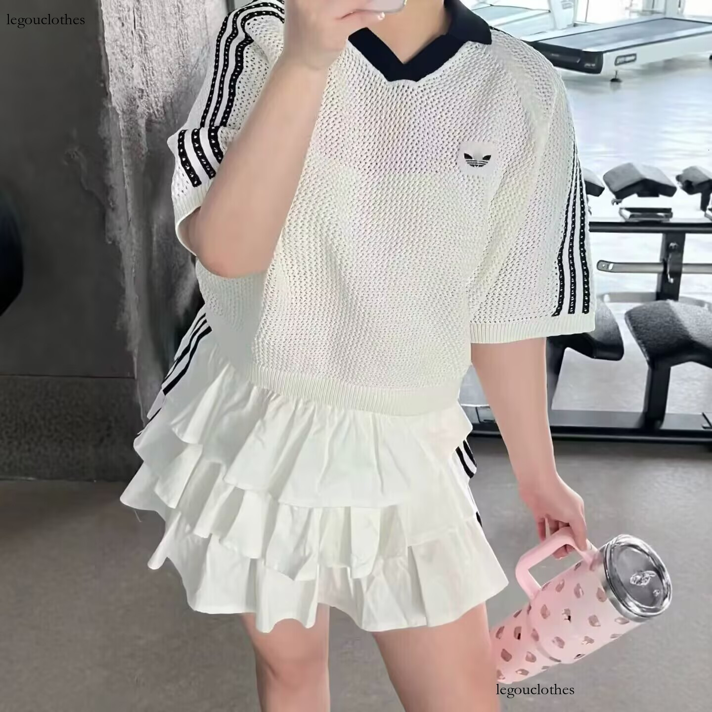 New Arrival Women's Knit Polos Brand Designer Tshirts Summer High Street Tees Casual Sports T Shirts Hollow Out Embroidery Logo Size S-Xl