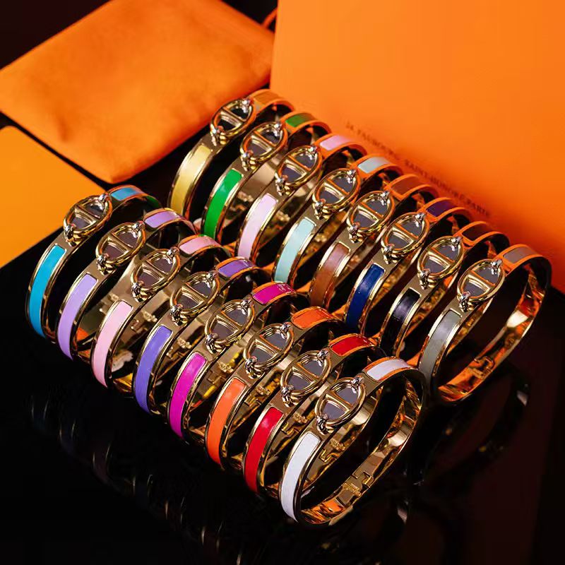 Premium 18K Gold Designer Women's Bracelet High-Quality H Fashion Luxury Bracelet Classic 8mm Stainless Steel Bracelet