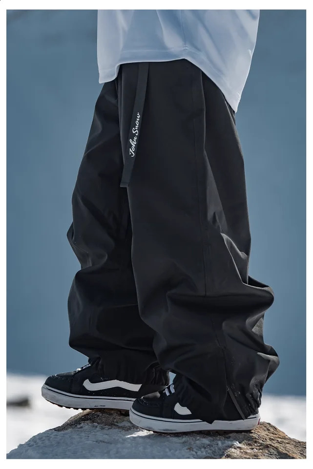 John Snow Winter Women And Men's Waterproof Ski Pants Outdoor High Quality Breathable Loose Snow Trousers Ski Snowboarding Pants 260920