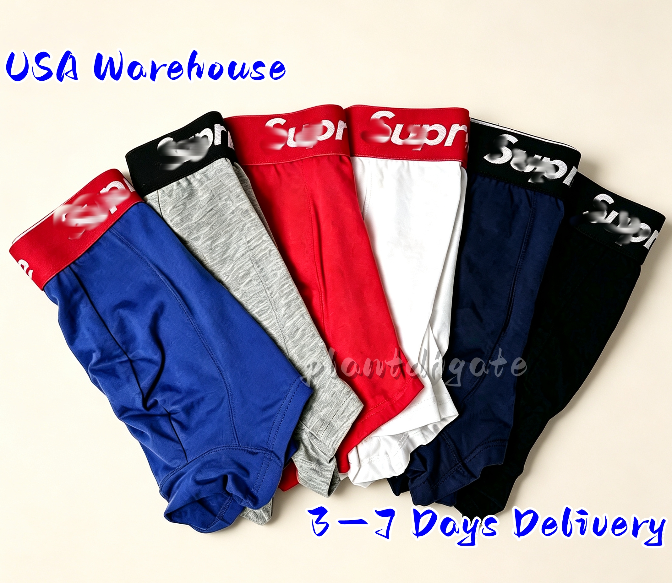 5AA Mens SUUUP Soft Cotton Boxer Briefs Letter Print Elastic Waistband Breathable Multicolor Daily Underwear For Men 5A