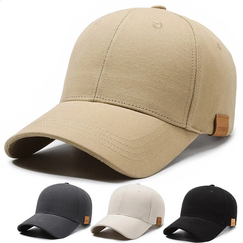 Men Big Head Size Baseball Cap Extra Large Deepened Peaked Cap Solid Color Sunshade Hat Adjustable Outdoor Casual Sports Visor 260918