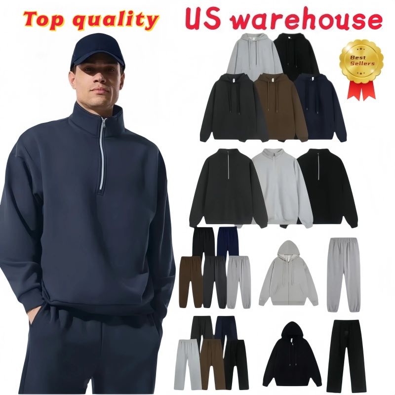men zipper jacket Basic mens hooded comfortable sports casual womens sportswear pants set men's hooded jacket sweatshirt set wholesale