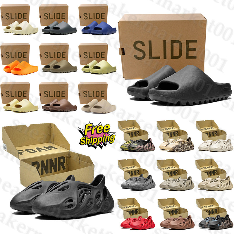 Free Shipping With Box Designer foam runners foamrunners sandals women slides clogs heels slippers sliders claquette shoes for mens d h gate womens