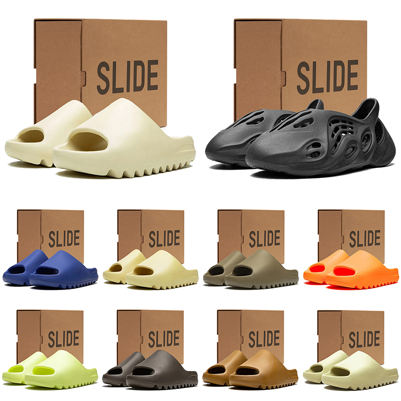 Ciabatte firmate con spedizione gratuita con scatola uomo donna Sandali con cursori Black Bone Glow blu verde arancione scarpe da ginnastica con dia