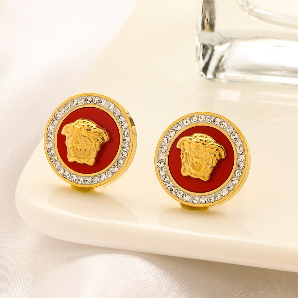 Luxury Female Crystal Rhinestone Earrings Fashion Designer Earrings Wedding Jewelry Femme Elegant Round Stud Earrings Gift For Women