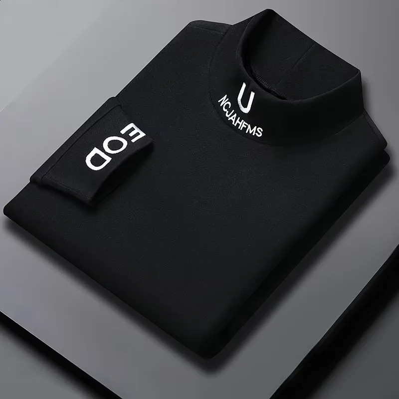High quality long sleeved Tshirt men semi high neck top autumn fashion personalized printed pullover comfortable casual sweater 260920