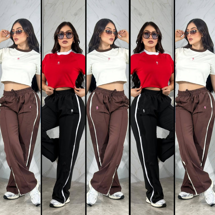 Casual Tracksuits Summer Sets For Womens 2 Pieces Round Neck Short Sleeve And Wide Leg Pant suits New Women Outfit Tracksuit