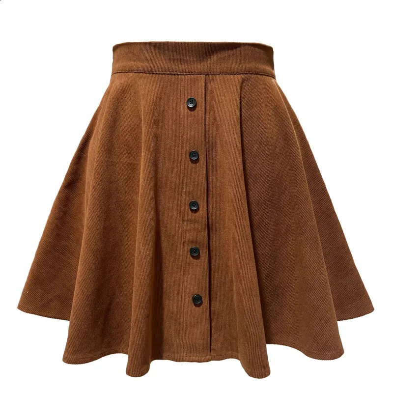 Arrival Autumn Winter Corduroy Skirt Women Fashion High Waist Single Breasting Streetwear Casual Aline Skirts 260920