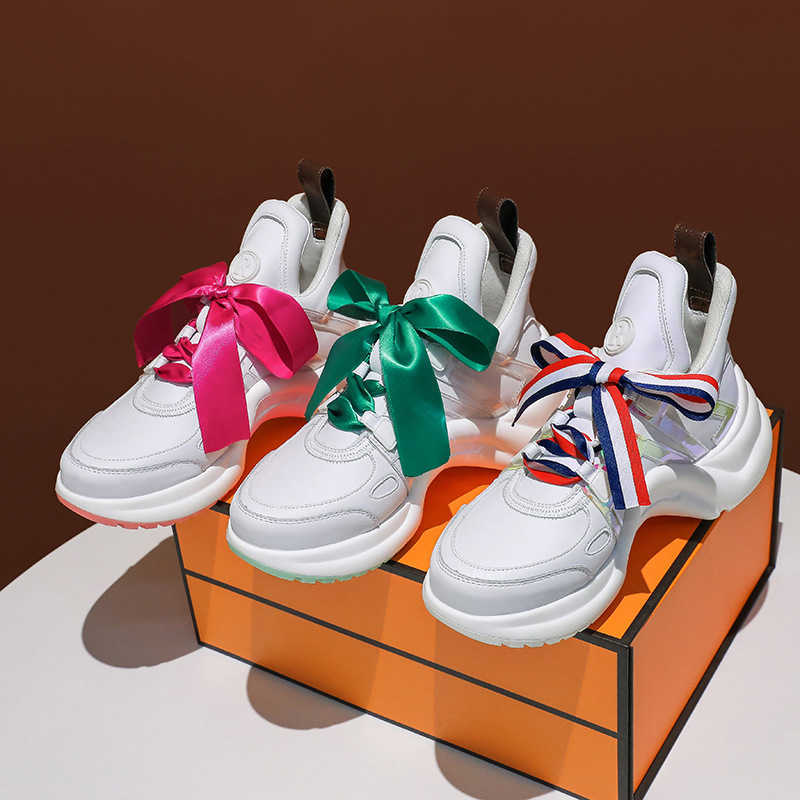 Casual Shoes Bow-shaped sole dad shoes for Instagram new 2026 model popular V-shaped thick-soled height-increasing sneakers