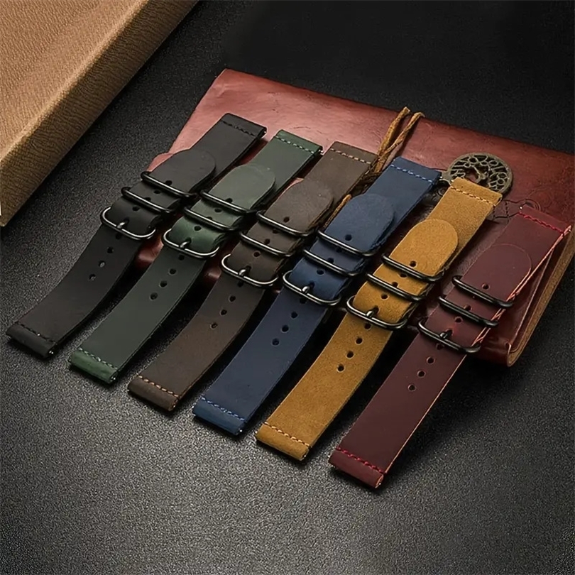 Crazy Horse Lederband für Galaxy Watch 7654FE3 20 mm 22 mm Riemen Retro-Armbanduhr GT 543pro Armband 260909