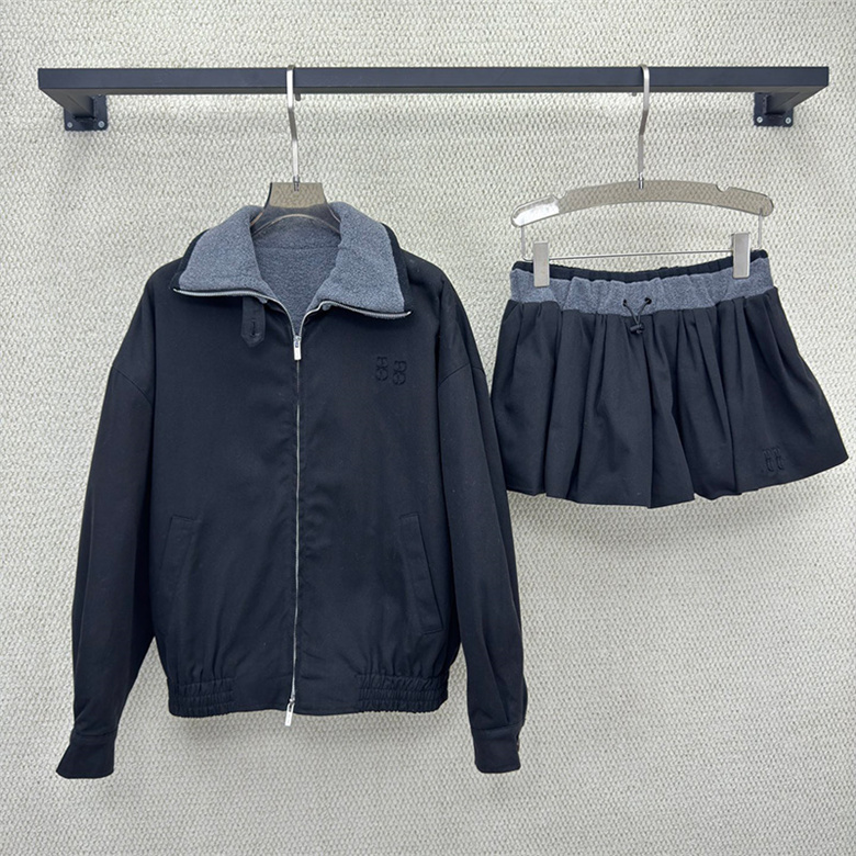 Designer Woman Casual Jacket Skirt Set Long Sleeve Jacket A Line Mini Skirt Autumn Winter Vacation School Office Daily Wear