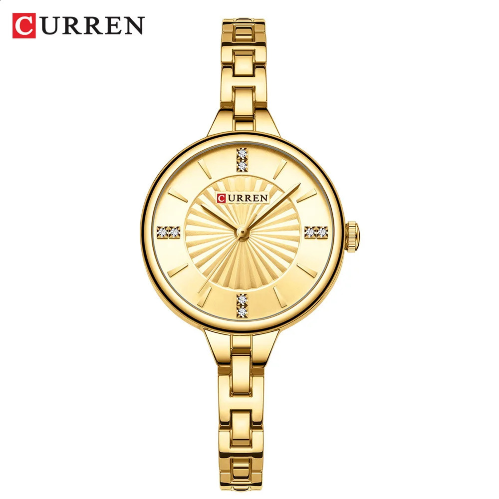 CURREN 9097 Top Womens Quartz Watch Fashion Casual Gold Silver Waterproof Stainless Steel Strap Elegant 260920