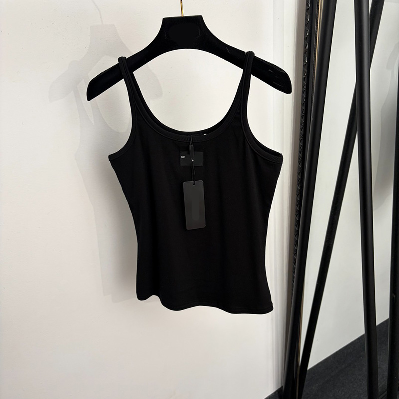 Stylish Women Basic Tank Top Slim Fit Letter Patch Sleeveless Camisole Summer Casual Date Party Outing Vest